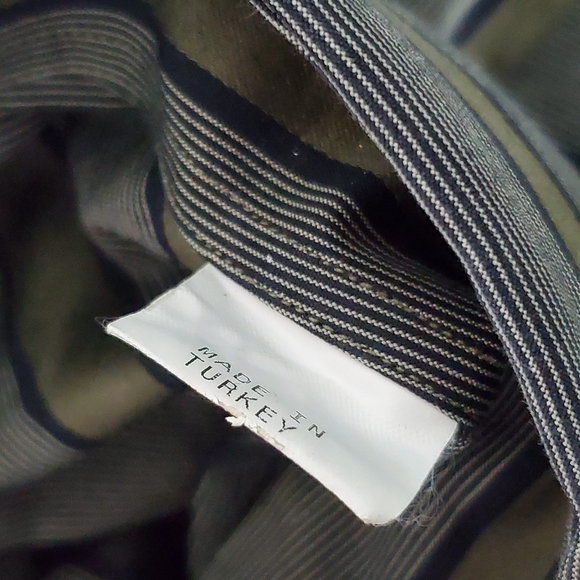 Ermenegildo Zegna Shirt Green Blue Gray Button Down Mens L Pin Stripe L/S - Picture 10 of 10